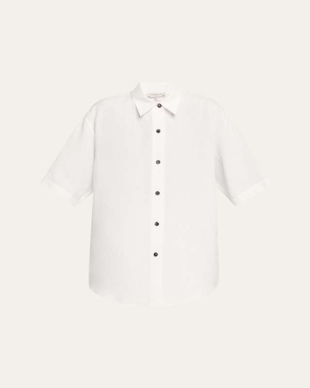 Oversized Button-Down Linen Shirt